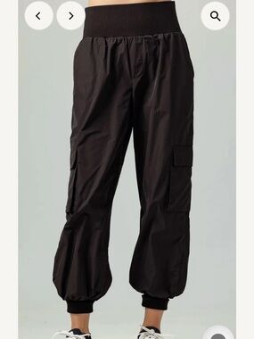 sundays Black Relaxed Cargo Joggers